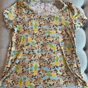Lularoe XL Toy Story Disney Woody and Bullseye print shirt